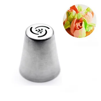 

6# Russian Nozzles Tulip Icing Piping Nozzles Cake Decoration Tips Baking Pastry Tools DIY Sugarcraft Cupcake Dessert Decorators