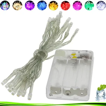 

LED Christmas Lights 1m 5m 10m 3*AA Battery Operated For Wedding Party Garden Xmas battery led String holiday Light Outdoor