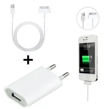 

Genuine Original ac wall charger + 30pin USB Data Charger charging Cable for iPhone 3GS 4 4S 4G nano touch