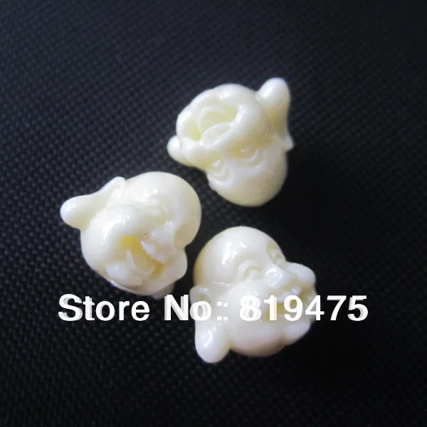

(10 pieces/lot) Buddha head shape Coral beads Beige and Mix color for Jewelry making