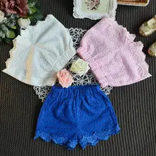 Хлопковые кружевные короткие штаны для маленьких девочек детские яркие шорты принцессы, 5 шт./партия