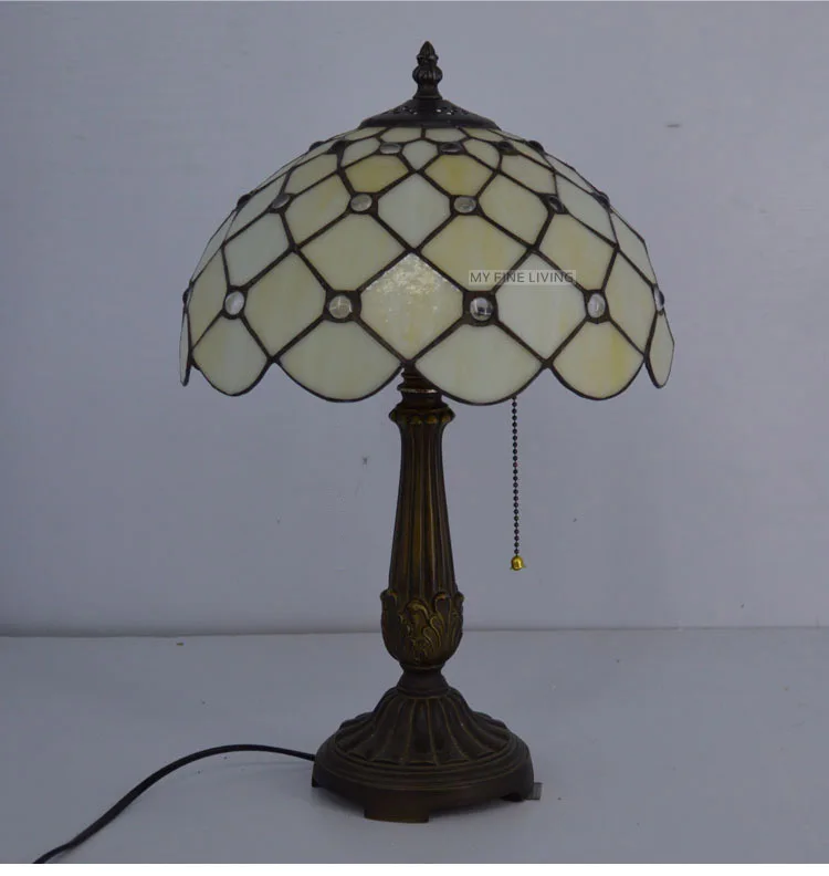 12 дюймов настольная лампа Тиффани море бусины из прозрачного стекла цветное Стекло прикроватная лампа E27 110-240V