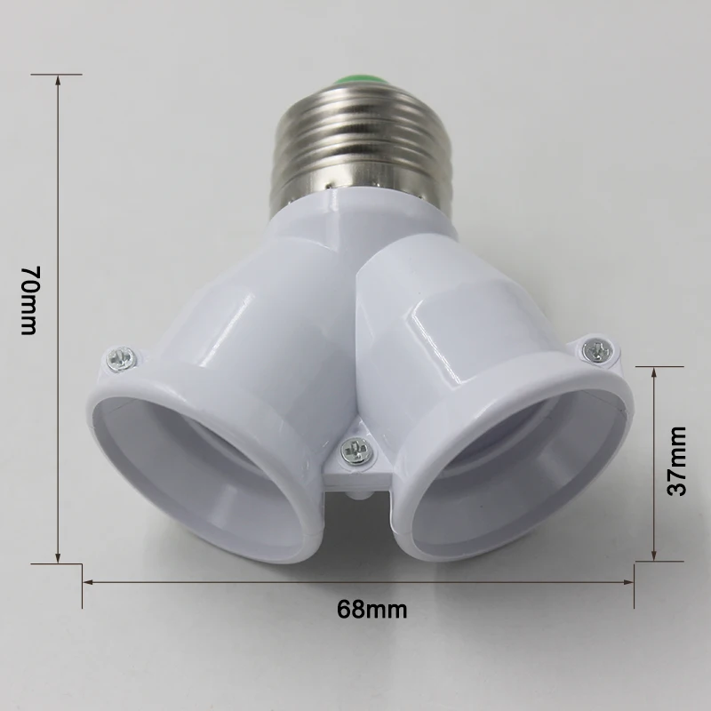 Творческий E27 отклонения в размерах на 1-2 держатель лампы светодиодные лампы 2X гнездо Медь переходник для разъемов Y Форма для галогенная лампа освещения
