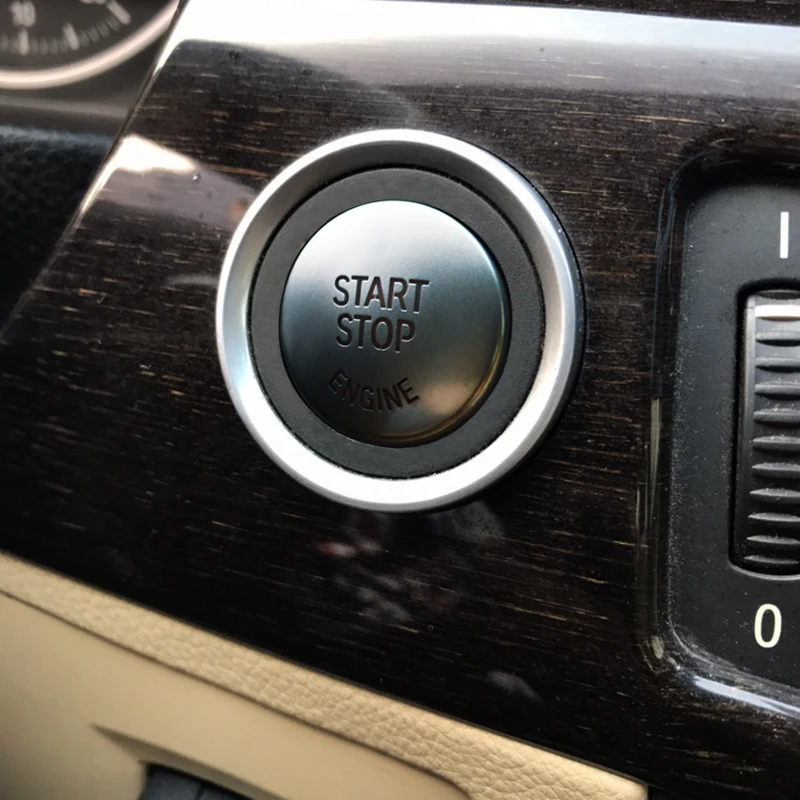 

Chrome ABS Start Stop Engine Buttons Sequins Decals For BMW E90 E92 E93 3 Series 2005-2012 Car Interior A Key Start Cover Trim