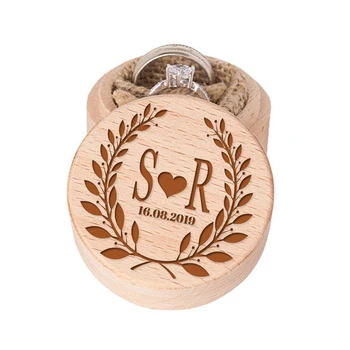 

Personalised Engagement Capital Letters with Heart Ring Box Wedding Ring Box Engraved Wood Ring boxes Anniversary Gift