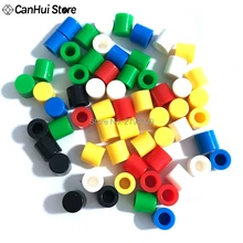 Cap Switch Tactile Push-Button Plastic Black-White 7-Color for 6--6mm Lid-Cover A56 6x6mm