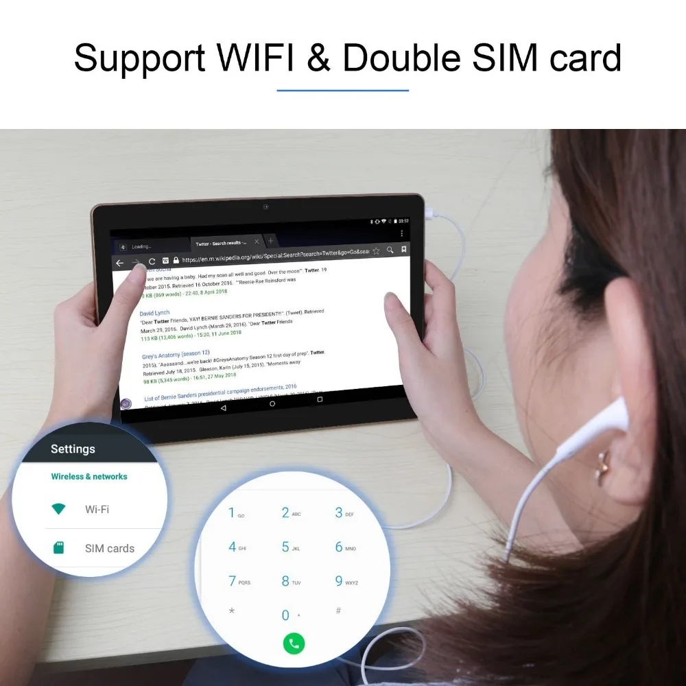 10,1 дюймовый планшетный ПК Android 8,0 3G Телефонный звонок Две sim-карты Восьмиядерный 4 ГБ/32 ГБ Wi-Fi Bluetooth gps планшеты ПК(черный) 10,9