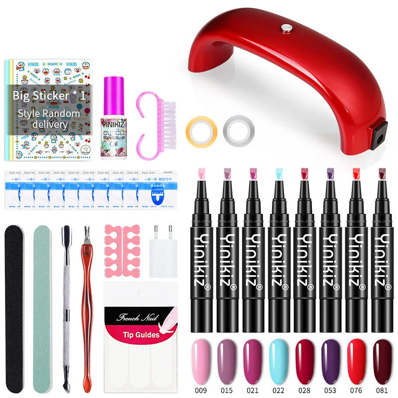

8 Colors 5ml One Step Gel Nail Polish Pen Set UV Lamp Nail Polish Gel Pen Kit Manicure Pedicure All for Nail Beginner