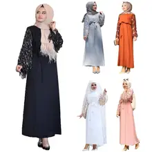 Новое Женское длинное платье с блестками и кисточками abaya Дубай мусульманское платье вечерние платья Арабский исламский костюм Молитвенное платье хиджаб пояс платье