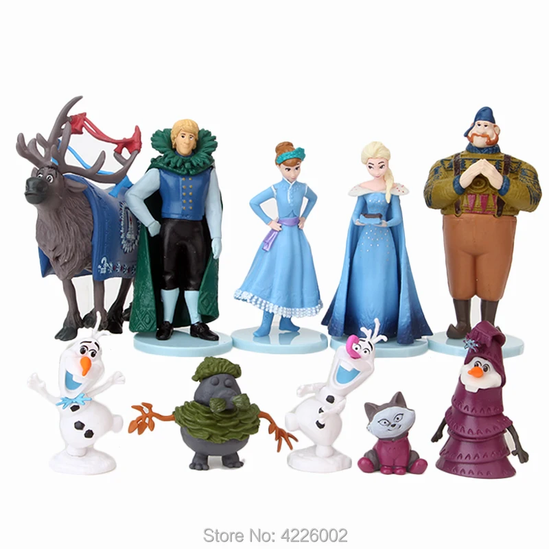 Snow Queen Elsa Anna Model Mini PVC Action Figures Princess Cartoon Anime Dolls Figurines Kids Toys for Children Birthday Gift