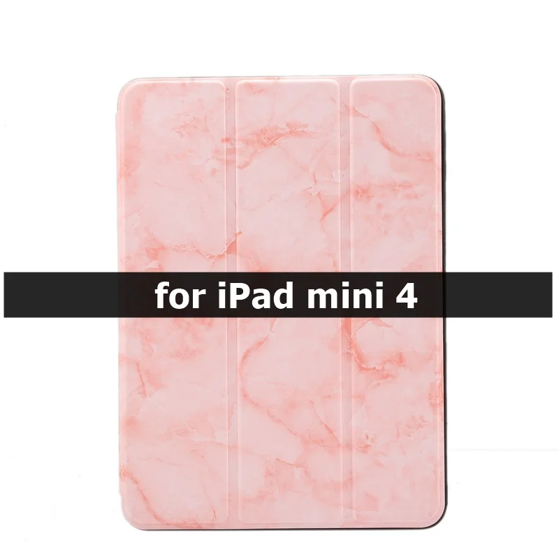 Чехол для Apple iPad mini 5 чехол с держателем-карандашом умный кожаный трехслойный мраморный Чехол для iPad mini 4 чехол 7," kimTHmall - Цвет: mini 4-Pink