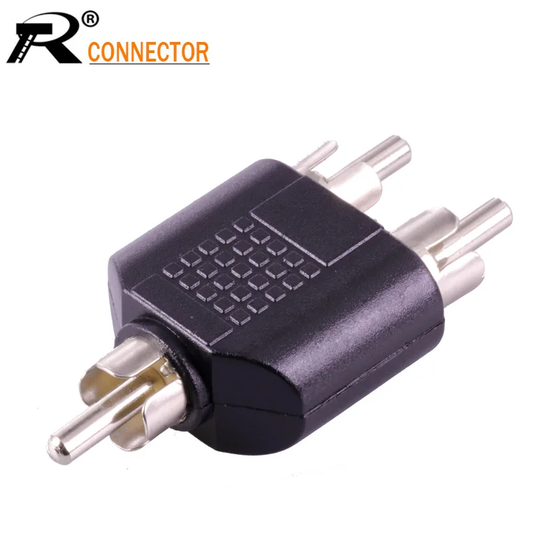 100 шт. RCA Plug Разъем никелем 2xRCA мужчин 1RCA штекер адаптера