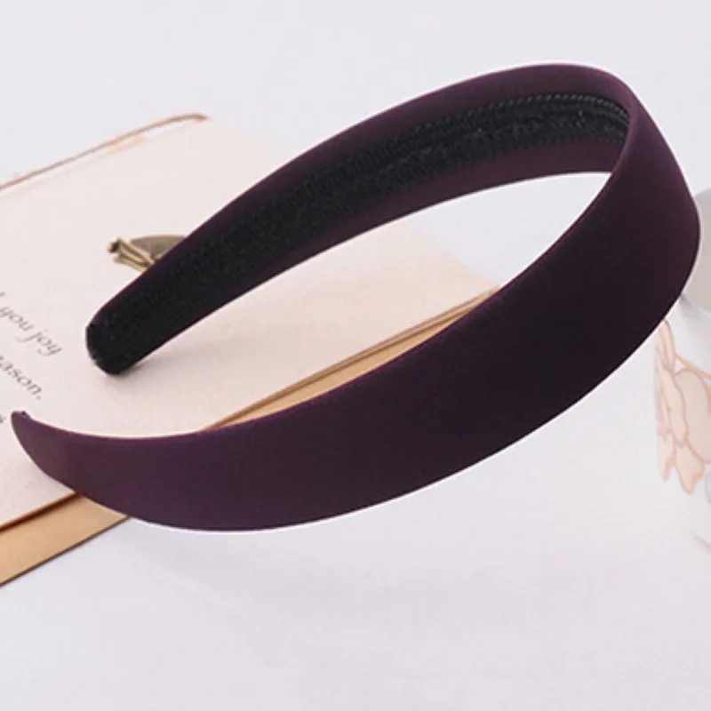 New Women Plain Satin Look Fabric Covered Headband Alice Hair Hairband Head Band