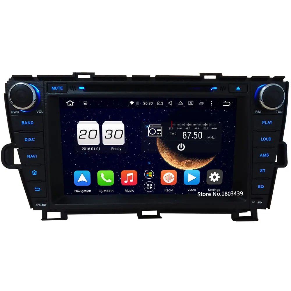 

4G WIFI Android 6.0 8" 32GB ROM Octa Core 4GB RAM DAB+ Car DVD Player Stereo Radio For Toyota Prius LHD 2009-2015 GPS Navigation