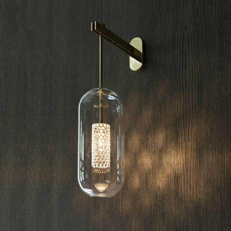

Post Modern-Glass Gold Black Wall Lights Lamp Nordic Led Wall Sconce for Bathroom Bedroom Home Lighting Fixtures Decor Lighting