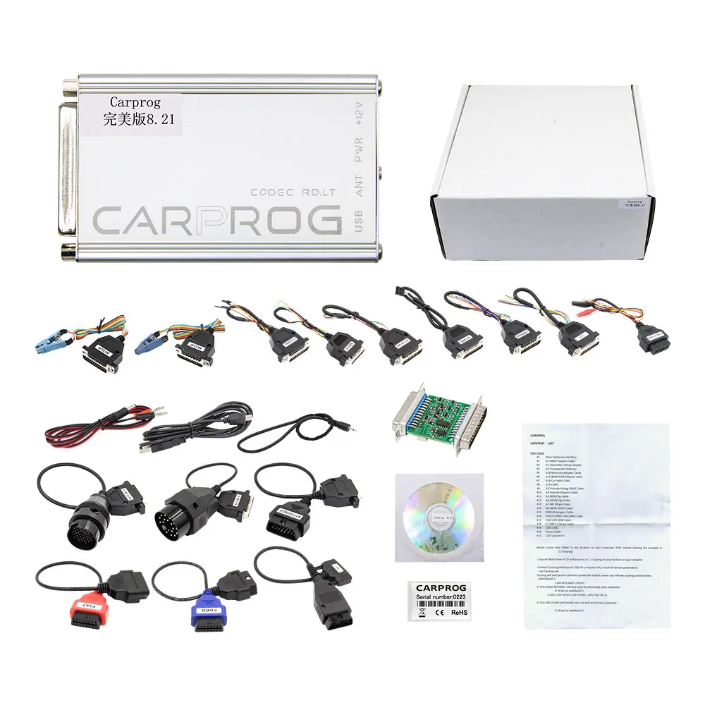 Carprog V8.21 V10.93 ECU чип тюнинговый Инструмент Полный 21 адаптер автомобильный прог программатор ЭБУ тестер для подушки безопасности/радио/IMMO/OBD2 ремонтный инструмент