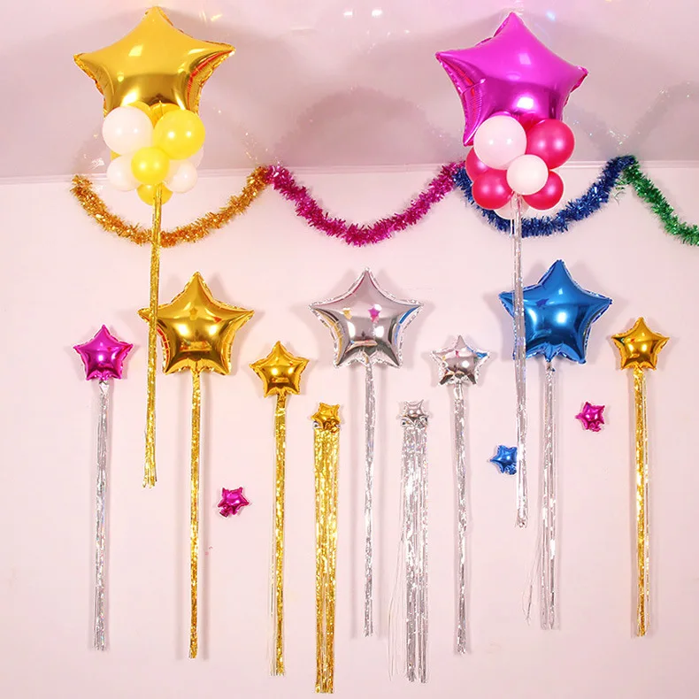 New Wedding Balloon Rain Curtain Balloons Star 18 Inch aluminum Foil Inflatable gift Birthday Party Decoration | Дом и сад