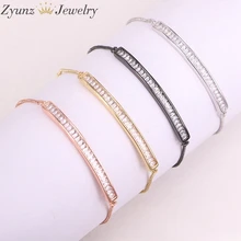 10 нитей ZYZ303-8310 проложить настройки кубического циркония Кристалл Регулируемый CZ Циркон Cuved Разъем браслеты для женщин или девочек