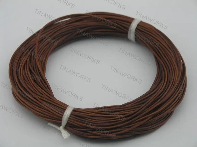 

100 Yards 1.5mm Distressed Brown Round Real Genuine Leather Cord for Jewelry Making Crafting Beading Necklace Bracelet Making