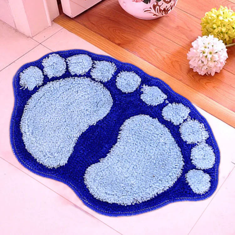 Big Foot Flocked Water Absorb Bathroom Carpet Doormat Outdoor For