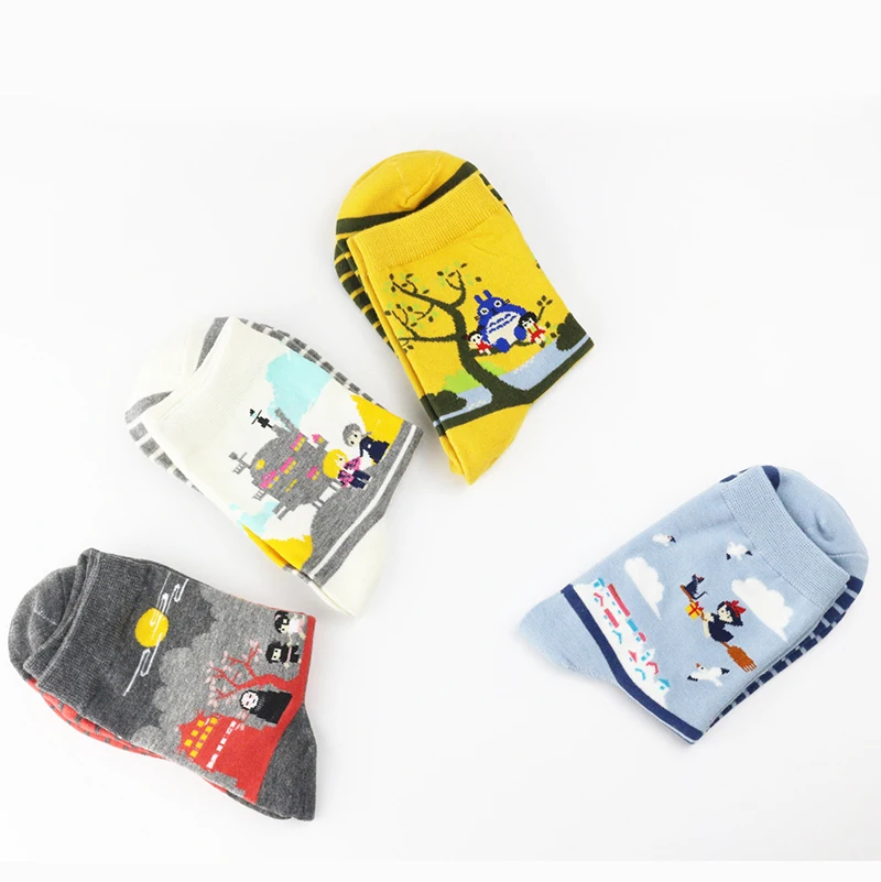 PEONFLY новые полосатые Мультяшные сказочные анимационные носки Totoro sox Осенние