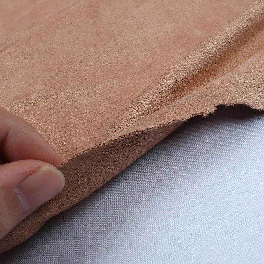 Качественная двухсторонняя эластичная замшевая ткань из микрофибры верблюжьего цвета для одежды, сумок, обуви-145 см