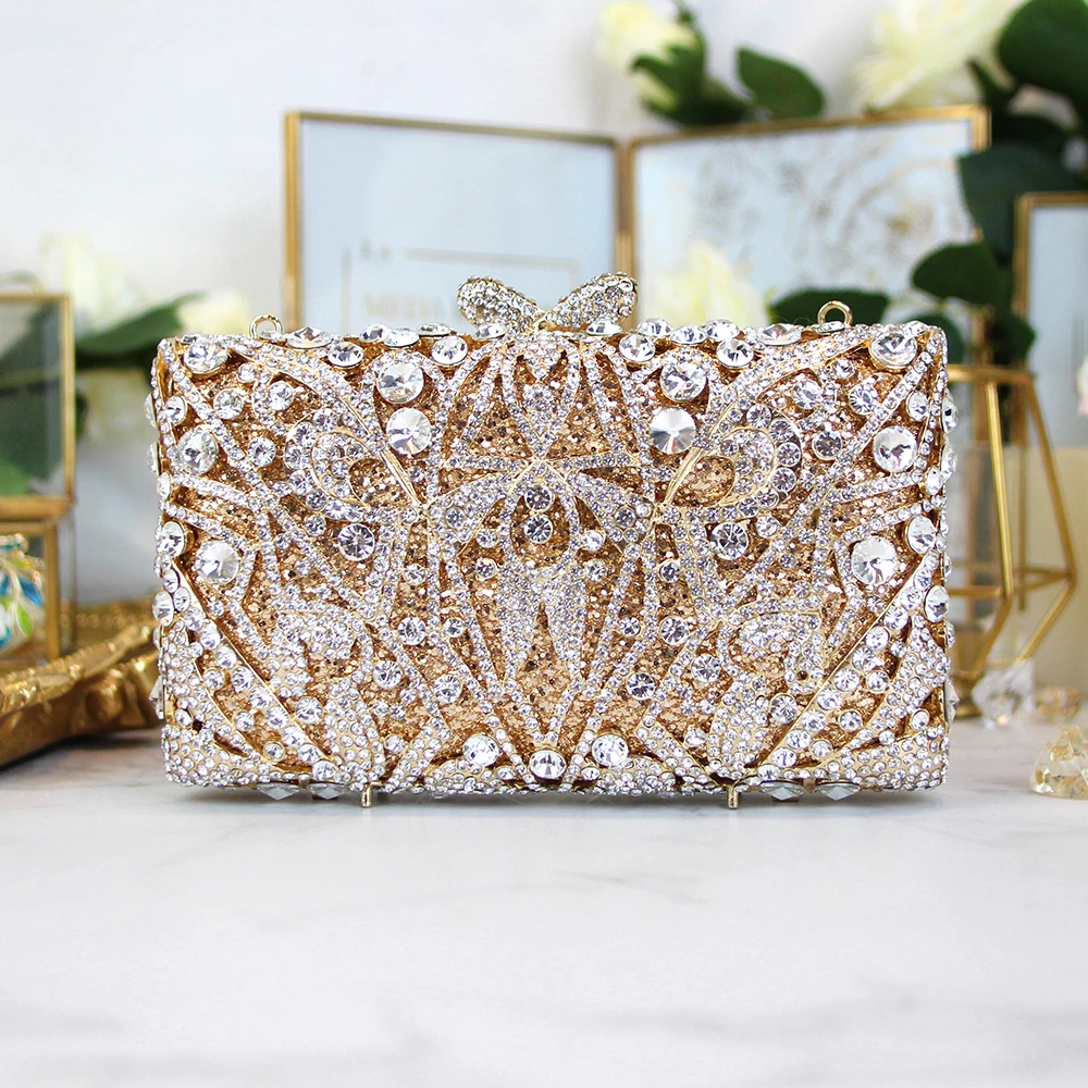 Custom ladies Luxury metal diamond bags for evening party crystal bag handbags wedding bag gold color day clutches Custom ladies Luxury metal diamond bags for evening party crystal bag handbags wedding bag gold color day clutches