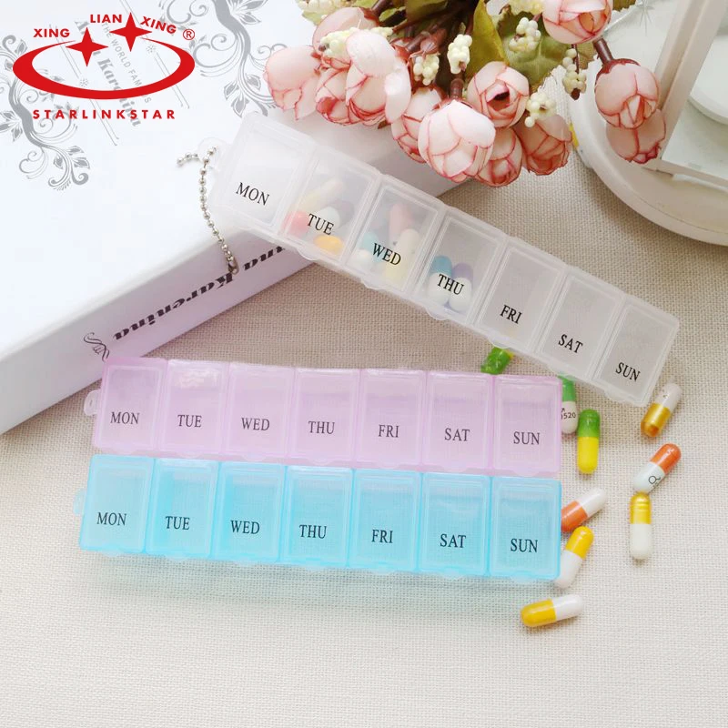 1 Row 7 Squares Weekly 7 Days Tablet Pill Drug Box Holder Medicine Storage Organizer Container Case Dispenser Health Care