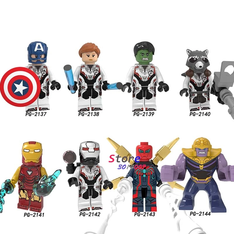 

Single Avengers Endgame Endgame IronMan Iron Man MK85 Hulk Spider-Man Captain America Thanos building blocks Kids Toys