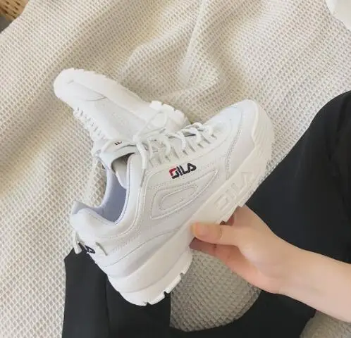 

2018Women's Vulcanize Shoes Lady White Tennis Shoes Women Sneaker Leisure Thick Soled Shoes Flats Baskets Femme Zapatos De Mujer