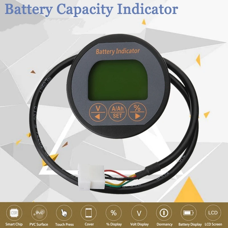 

New 50A 80V Battery Current Volt Meter Lithium LCD Digital Display Battery Capacity Tester Indicator Monitor With Night Vision