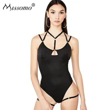 Missomo, Новое поступление, сексуальный, пуш-ап, цельный, однотонный, черный, 70c-90c, на груди, с перекрестными лямками, женский комбинезон, нижнее белье, боди