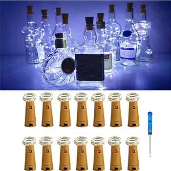 

2019 New DIY multi-color home decoration string lighting 14 Pcs 20 LEDs Colorful Steady led Bottle Lights For Party Decor #4J05