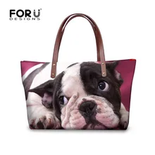 FORUDESIGNS/английские женские сумки с принтом бульдога, вместительные сумки, сумка через плечо для женщин, брендовая сумка на плечо, Bolsas