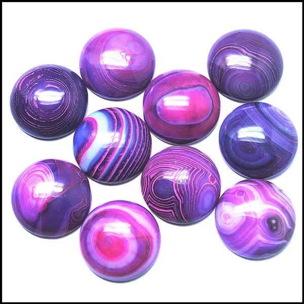 

10pcs nature purple agatee stone cabochons round shape size 20mm loose semi precious stone nice quality