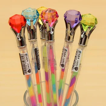

36 Pcs/lot Big Diamond Colored Gel Pen Cute 6 Color Ink Pens Stationery Office Material School Supply Papelaria Escolar Canetas
