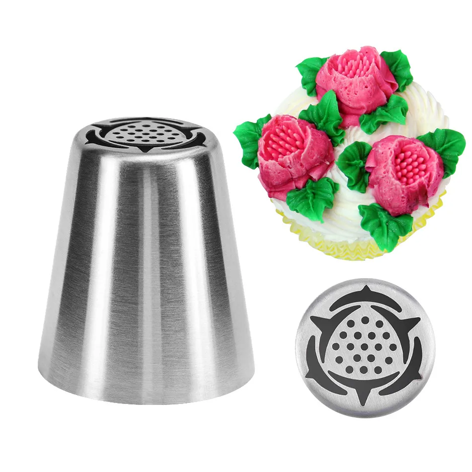 

TTLIFEDIY Cream Russian Nozzle Stainless Steel Icing Piping Nozzle Strawberry Flower Pastry Tips Fondant Decoration Baking Tools