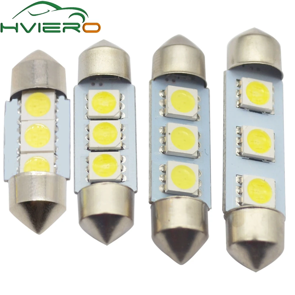 

10X White C5W C10W 5050 SMD 3Led 36mm 39mm 41mm DC 12V Auto LED Festoon Dome Light Door light Reading Lamp Tail Bulb backup Led