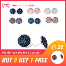 

modern women's earrings 2018 Round Rhinestones Stud Earrings For Women Ladies Fashion Accessory Ornaments Jewelry
