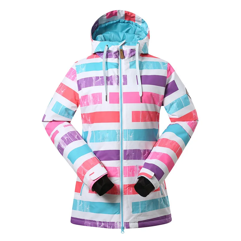 

GSOU SNOW Winter Women's Ski Suit Single Double Board Waterproof UV Protection Windproof Warm Ski Coat Size XS-L
