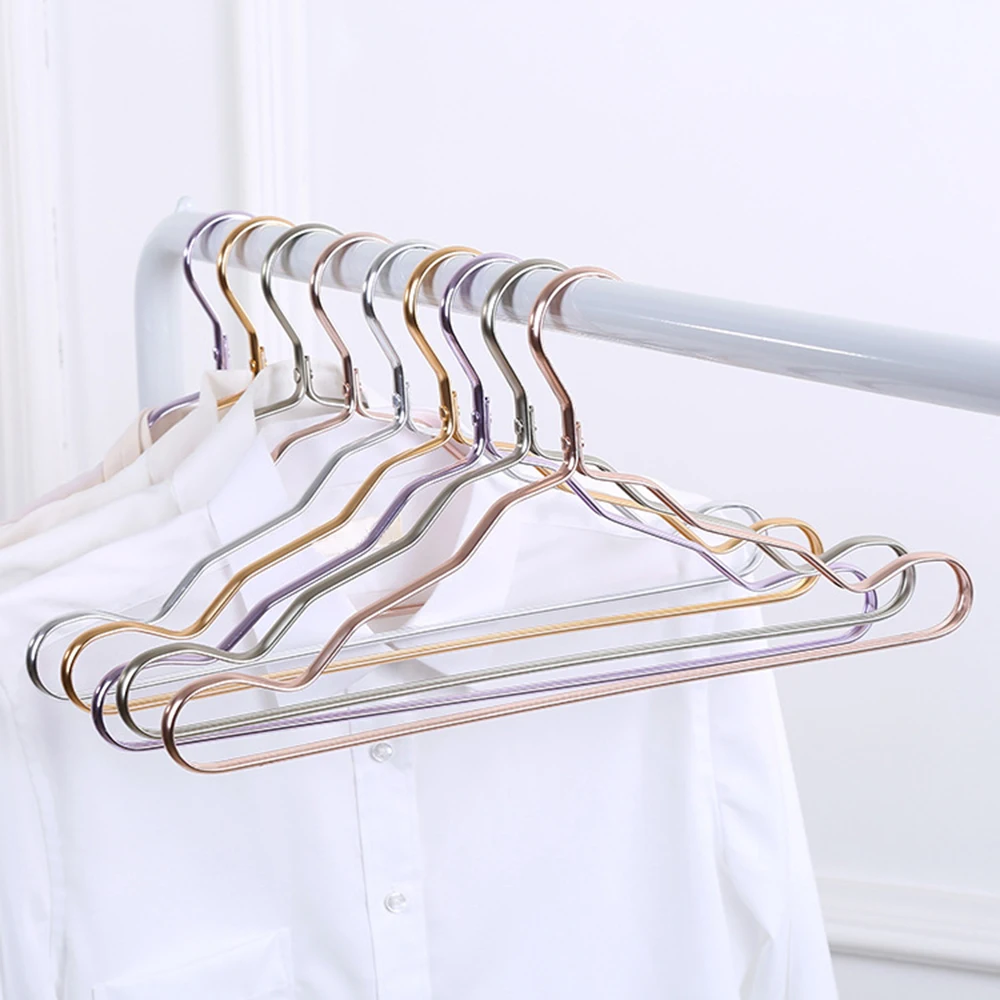 

1pc High Quality Clothes Hanger Drying Rack Aluminum Alloy Anti-skid Hanger For Clothes Wardrobe Storage Hanger Dropshipping