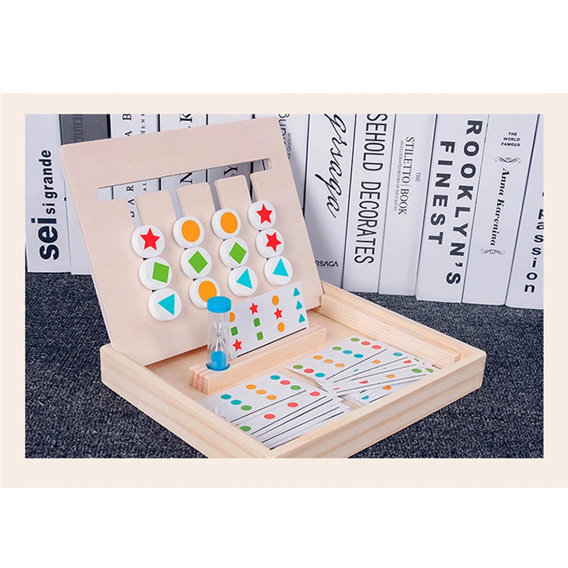 Brinquedos de Madeira Correspondência de Cores Montessori Early Matemática Brinquedos Educativos Toddle 4 Cores Combinando Treinamento Pensamento Brinquedos 11 criança crianças brinquedos de madeira 4 cores