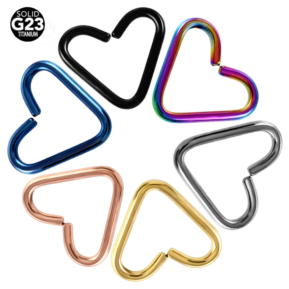 

1pc G23 Titanium Ear Cartilage Earrings Rose Gold Heart Shape Ear Piercings Hoop Earrings Tragus Sexy Body Jewelry Piercing