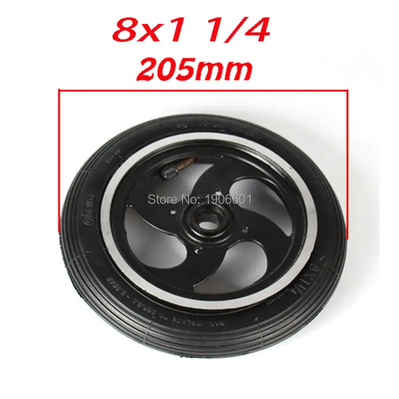 

8" Pneumatic Wheel With Inner Tube For Kickscooter Scooter Wheel Size 8x1 1/4 Aluminium Alloy Hub 32mm Width Inflated Tube Wheel