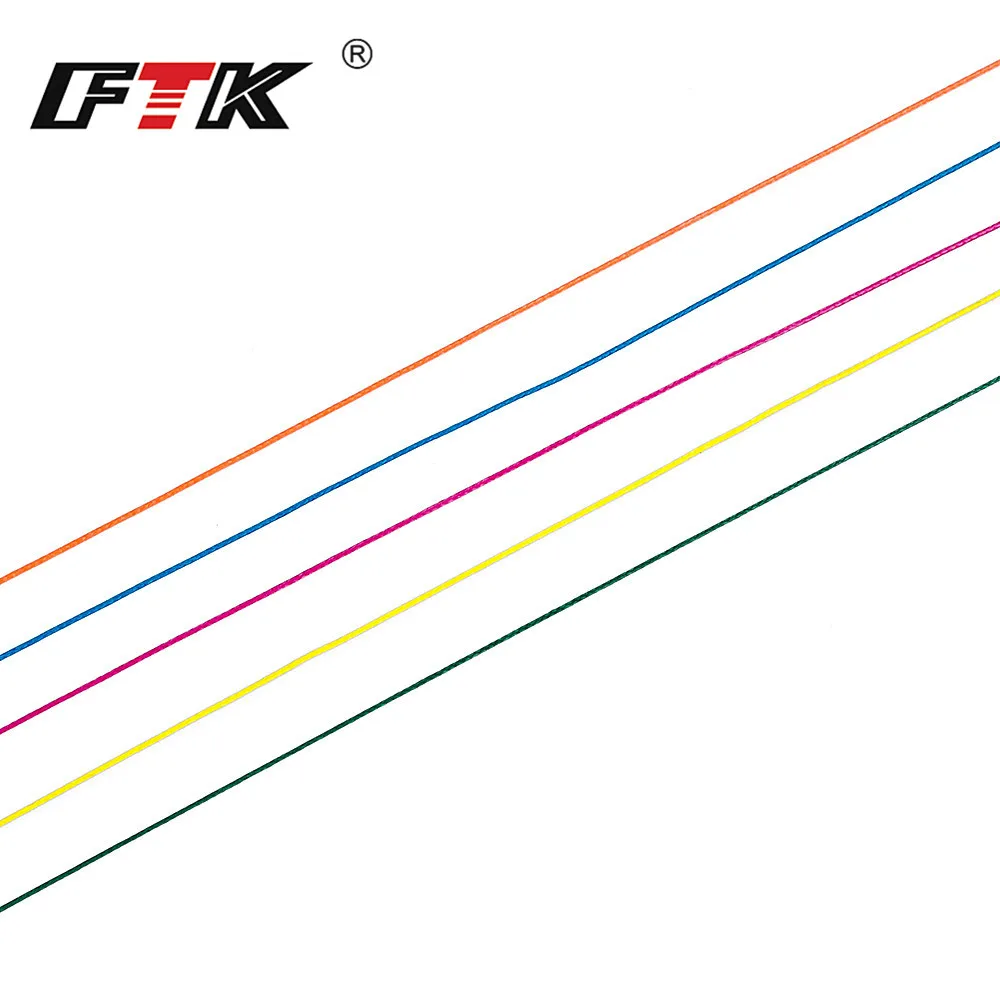 FTK 114 м многоцветная плетеная леска супер прочная цветная плетеная леска для ловли карпа 114 м 8-60LB ПЭ многофиламентная 4 нити