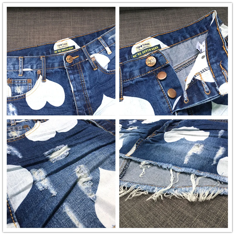 LOGAMI джинсовая юбка с высокой талией, мини юбки-карандаши, женские, летние, принт со звездой, нерегулярные короткие, Saia, джинсовая юбка, Faldas