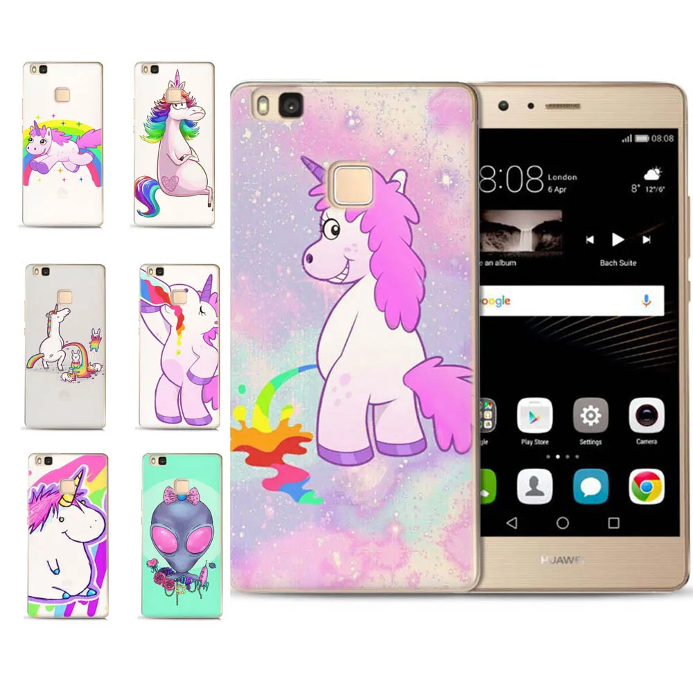 MLCRIYG мягкий чехол для телефона Huawei P9 Lite/P8 Lite/P10 Lite TPU красочный пейзаж Единорог