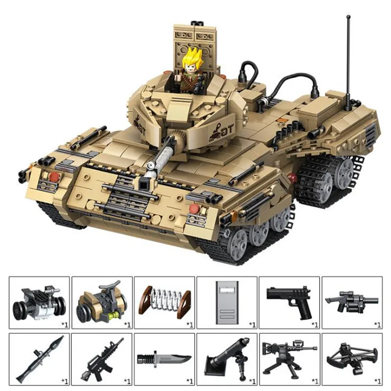 

2 In 1 Deformation Military Tank 1435pcs Compatibie Legoed Technic Assembled Model Building Blocks Toys Kit DIY Educational Gift