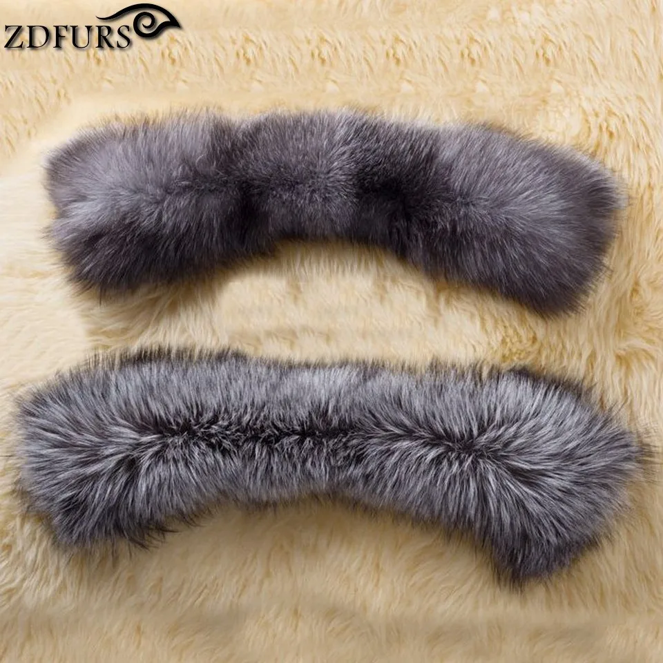 

2018 New Style Square Fur Collar Genuine Silver Fox Fur Scarf 53CM