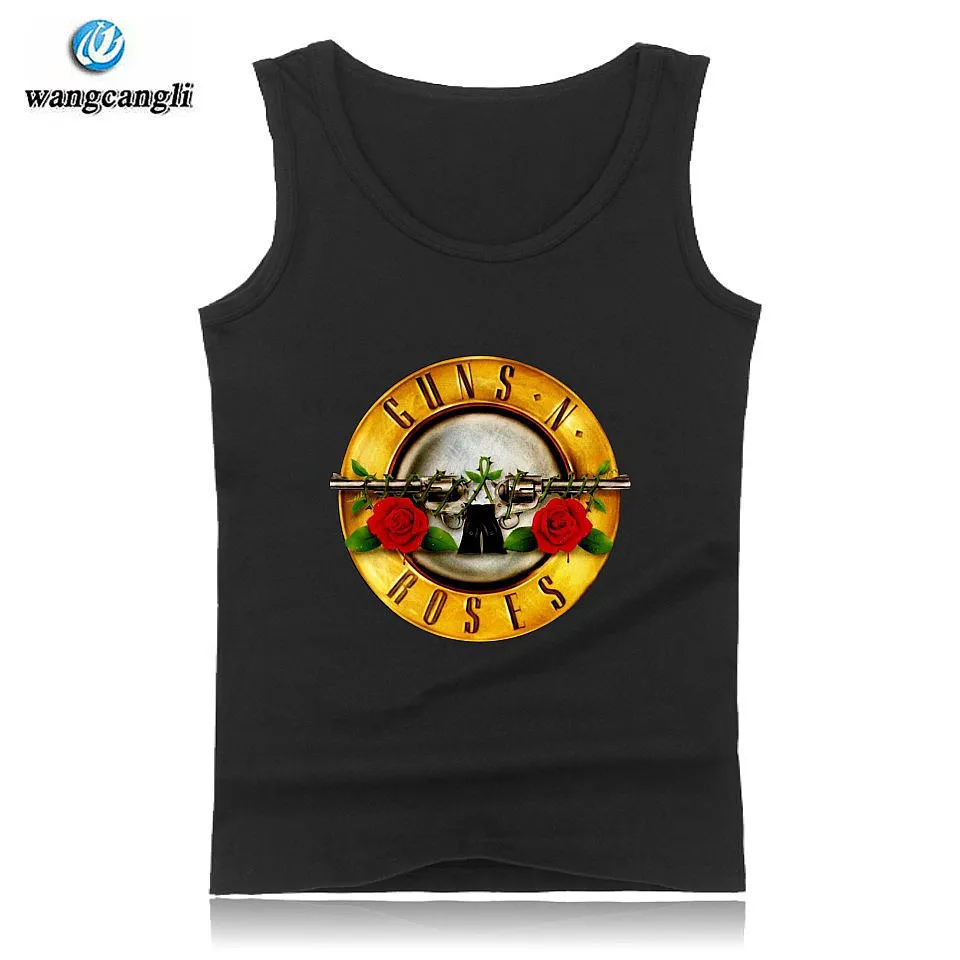 Rock Band Guns N Roses fashion tank tops plus size summer vest cotton fitness tank top men black